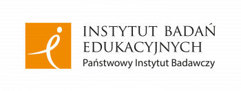 Logotyp Instytutu Badań Edukacyjnych Państwowego Instytutu Badawczego. Z lewej strony pomarańczowy kwadrat z wpisanym białym znakiem przypominającym litery „i”, „e” oraz ludzką postać. Z prawej pełna nazwa Instytutu.